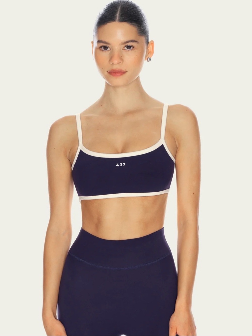437 The Micro Bra - Navy and Cream